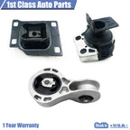 Set of 3 Engine Motor & Transmission Mounts for Ford Focus (2008–2011)