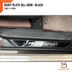 Matte Black Door Sill Scuff Plates for Mitsubishi Pajero Sport (2015-2024)