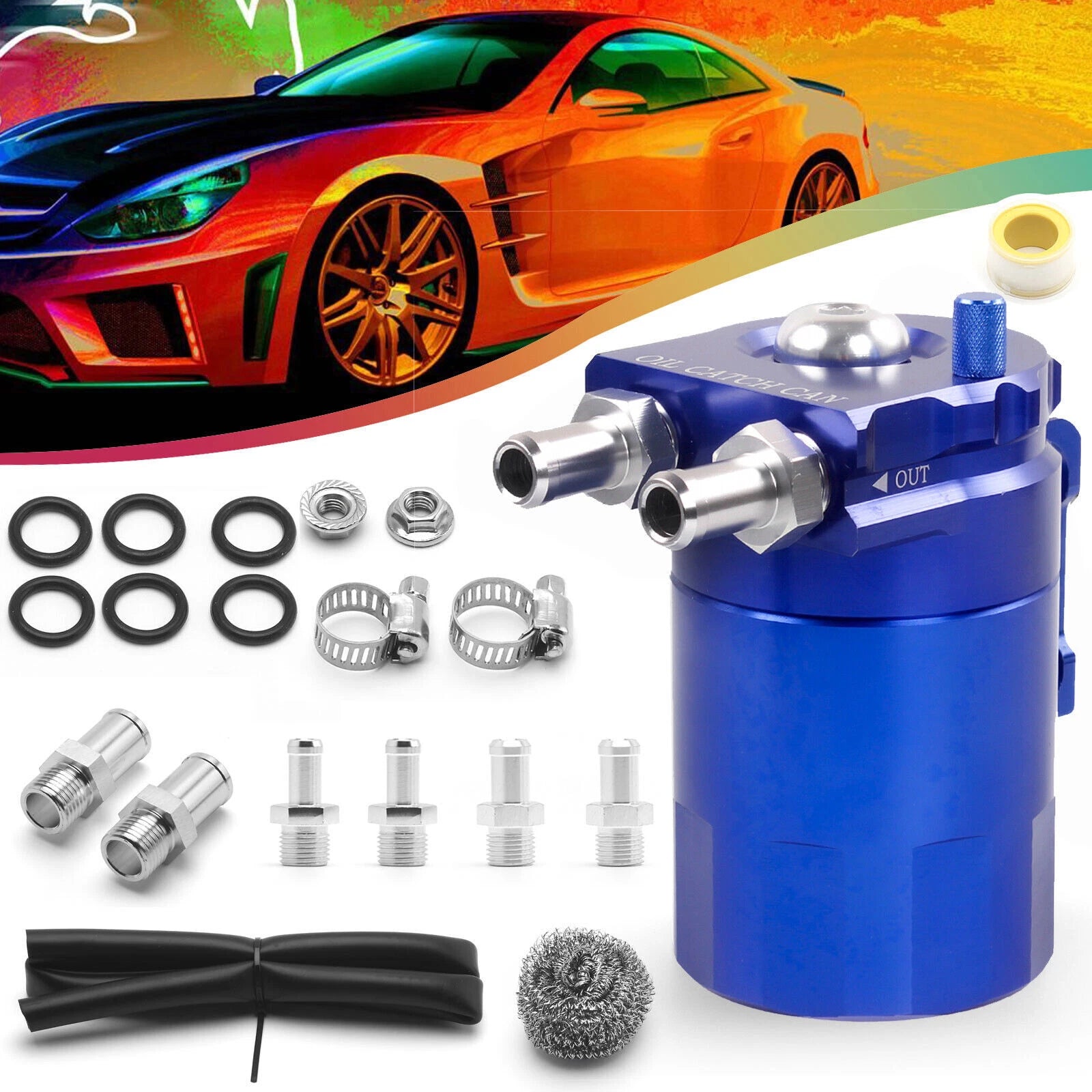 Aluminum Oil Catch Can Kit for Universal Fit
