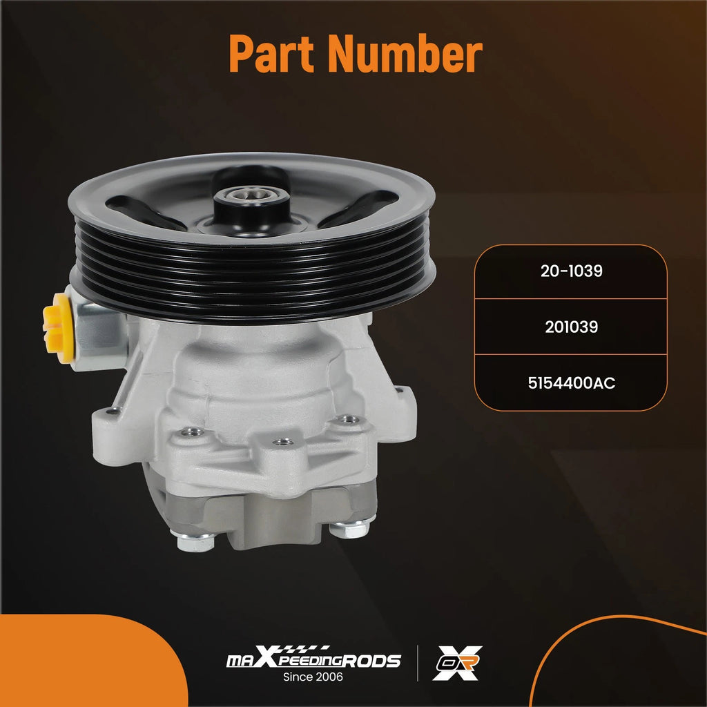 Power Steering Pump with Pulley for Jeep Wrangler JK V6 3.6L (2012–2017) 20-1039