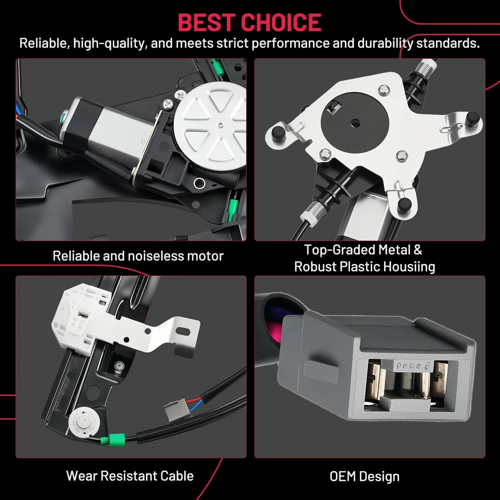 Window Regulator with Motor for BMW E38 740i 740iL (1995–2001)