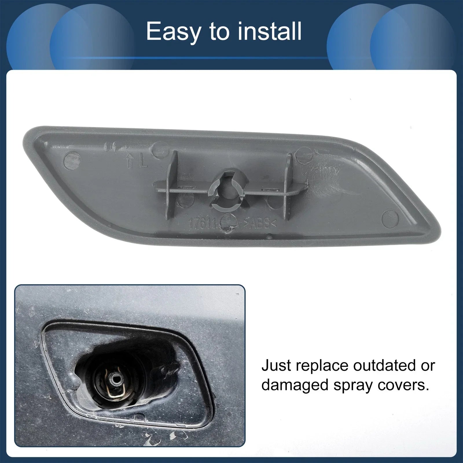 Front Left Washer Nozzle Cover for Honda Accord VIII 2011-2013 - White 1 x