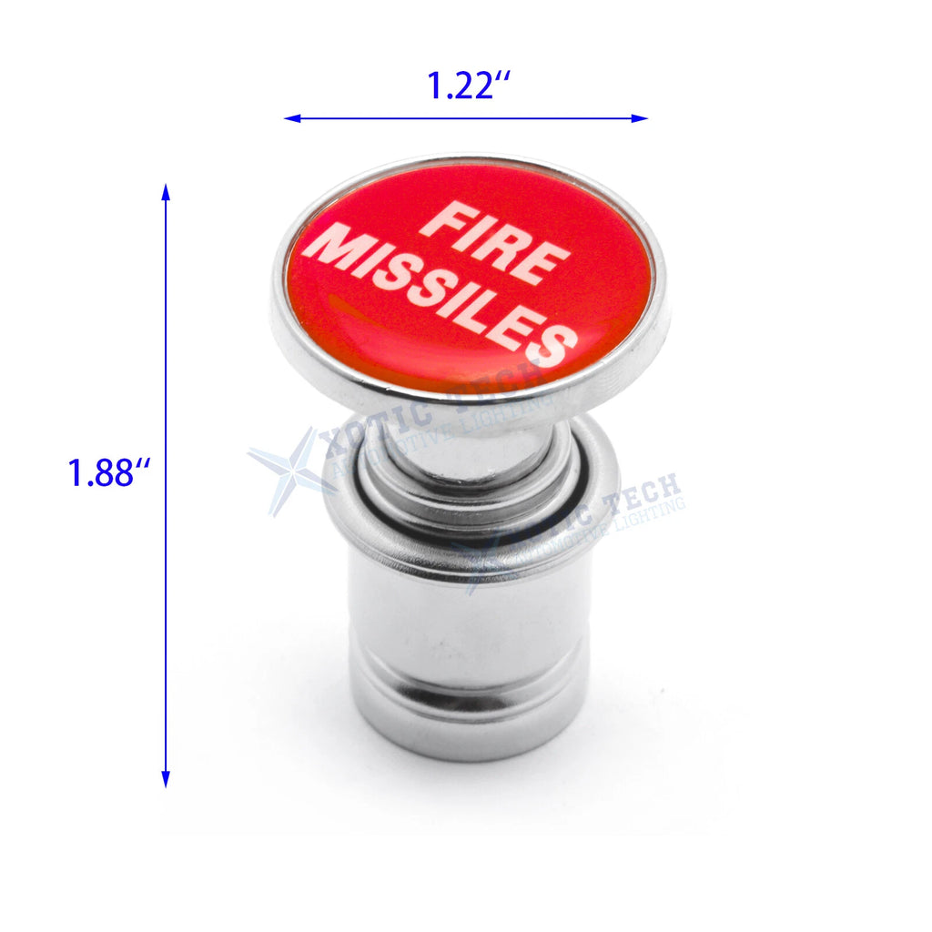 Red Fire Missile Cigarette Lighter Plug Button Cover for Universal Vehicles (1PC)