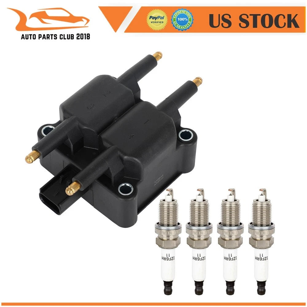 Ignition Coil & Spark Plugs for Dodge Stratus Plymouth Breeze (1997–2000) UF403