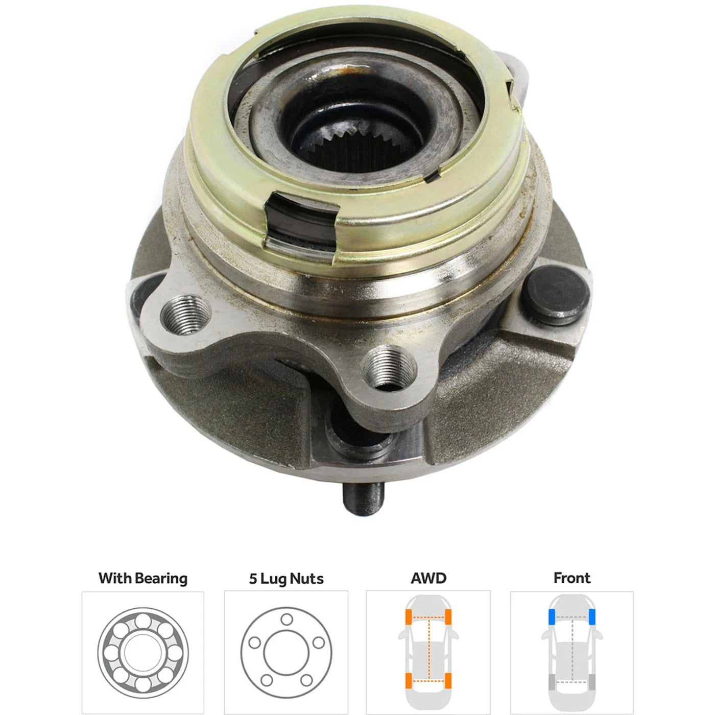 Wheel Hub Kit for Infiniti FX35 (2003–2008) Front Left & Right AWD