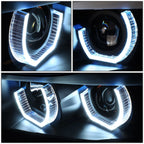 Blue LED 3D Crystal U-Halo Headlight Lamps for BMW 3-Series E90 (2006–2008)