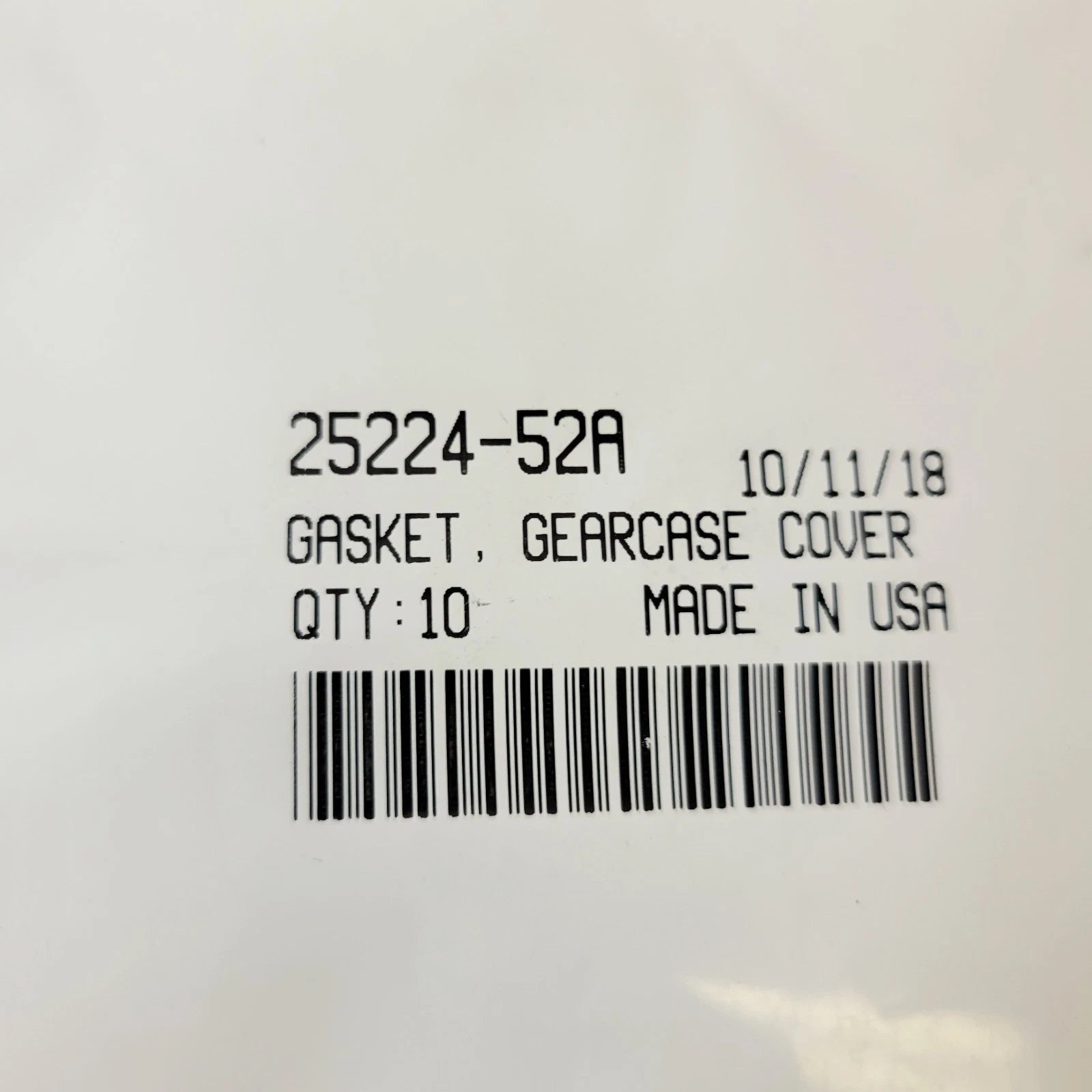 10 Pack Gearcase Cover Gasket for Harley-Davidson Sportster (OEM 25224-52A)