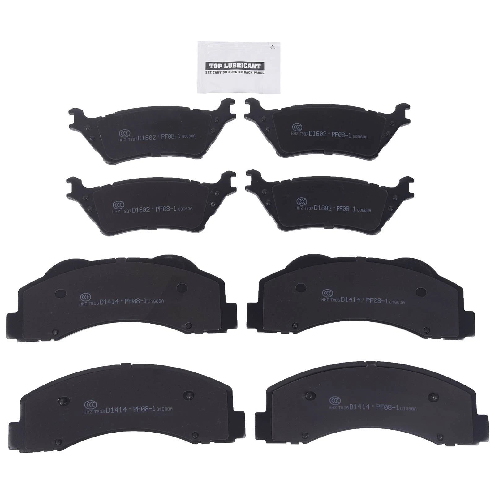 Set of 8 Ceramic Brake Pads for Ford F150 (2012–2020)