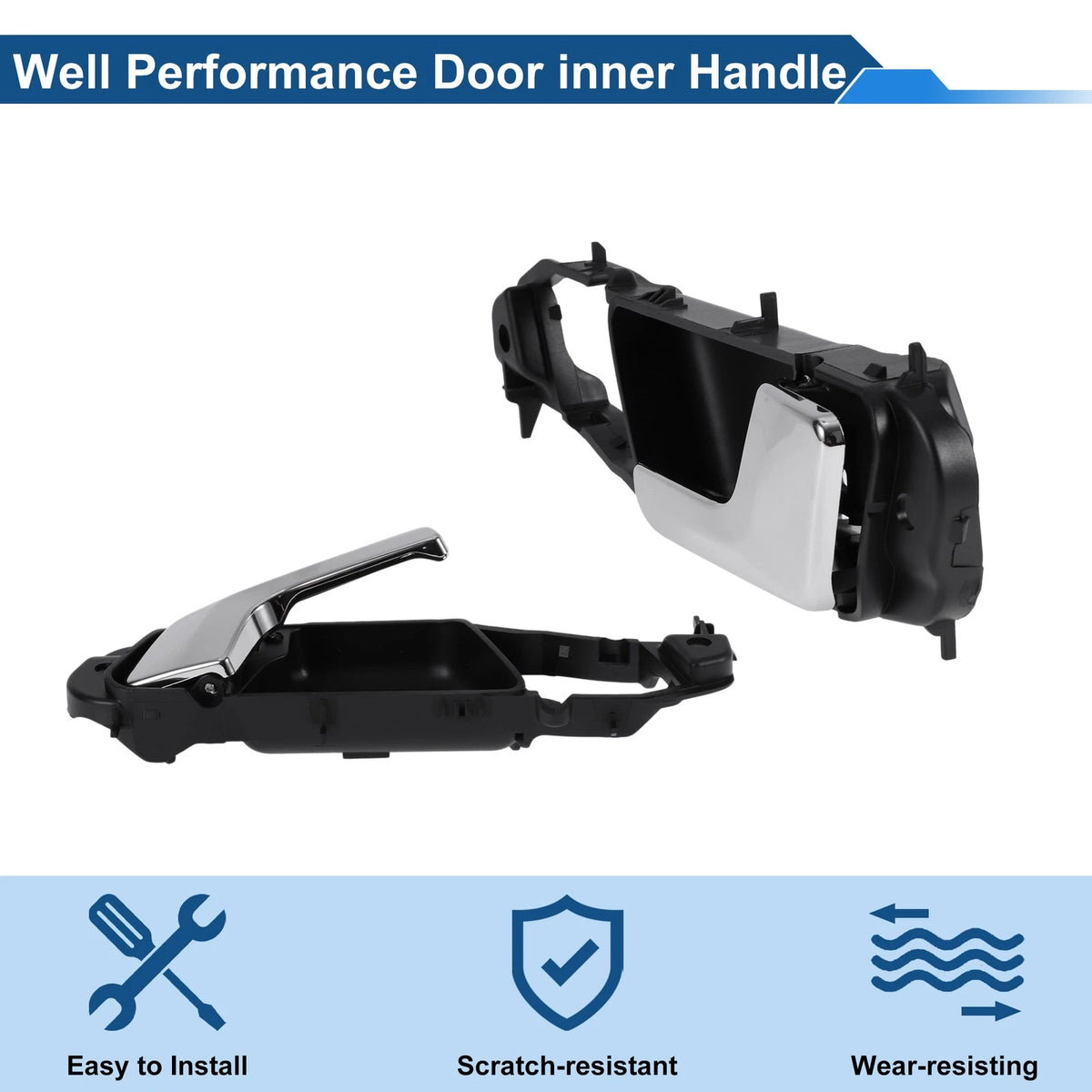 Front Driver Side Interior Door Handle for Buick Excelle (2008–2016) Black Chrome