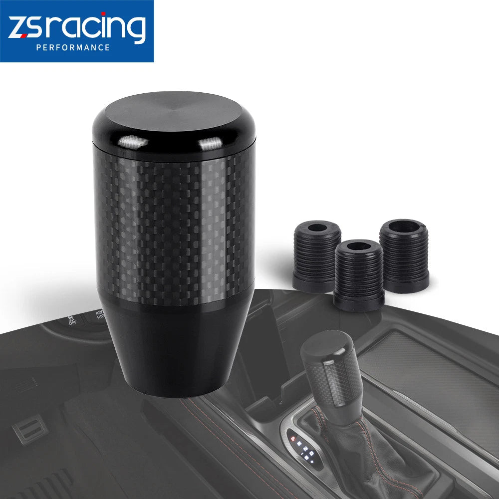 Aluminum Black Carbon Fiber Trim Manual Gear Shift Knob