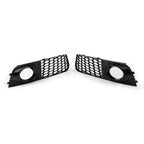 2X Front Fog Light Grille Cover for Audi A4 B8 (2009–2012) Black Hex Mesh
