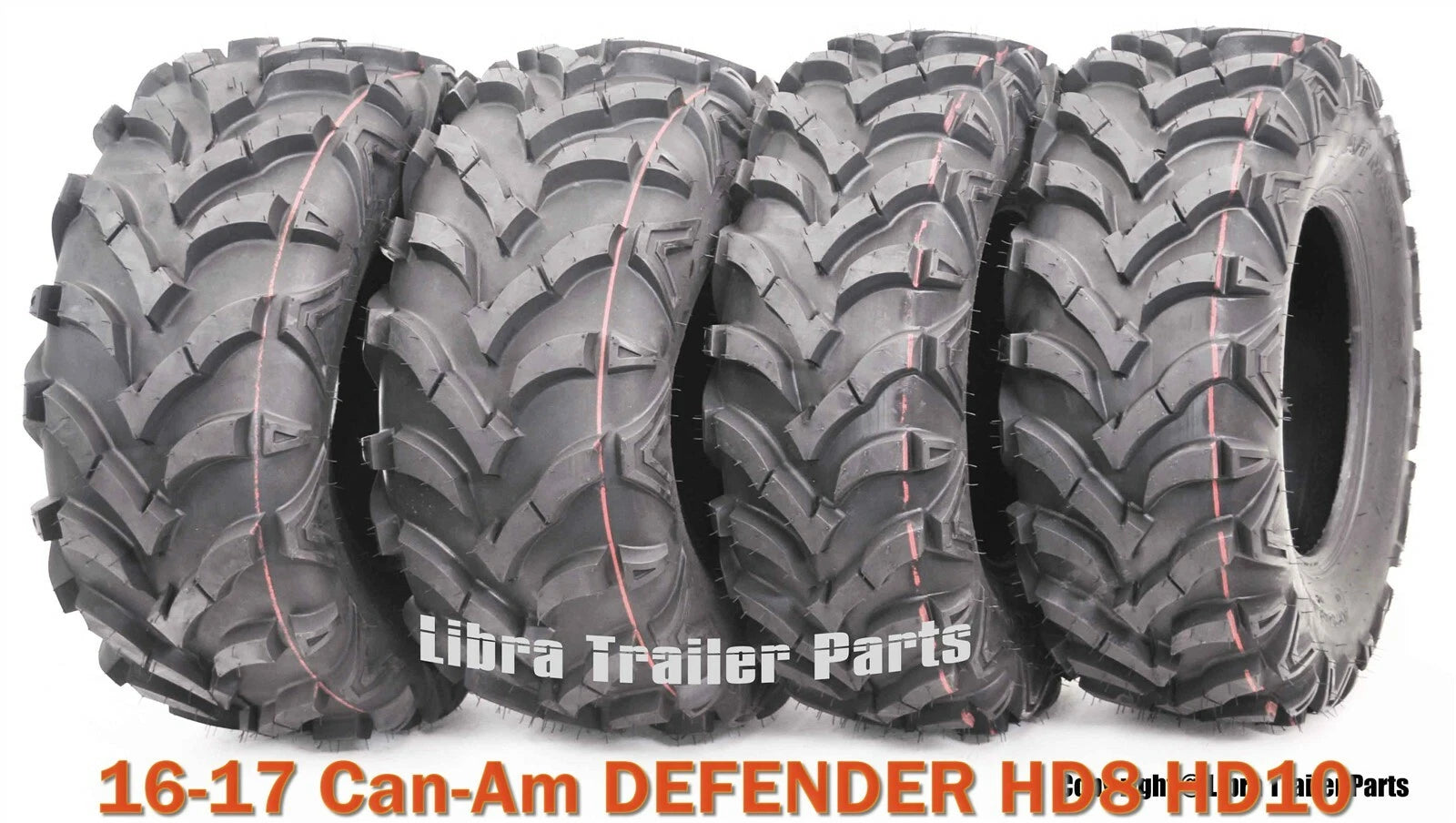 Set of 4 Solid Mud Tires 25X8X12 & 25X10X12 for Can-Am Defender HD8 HD10 (2016–2017)