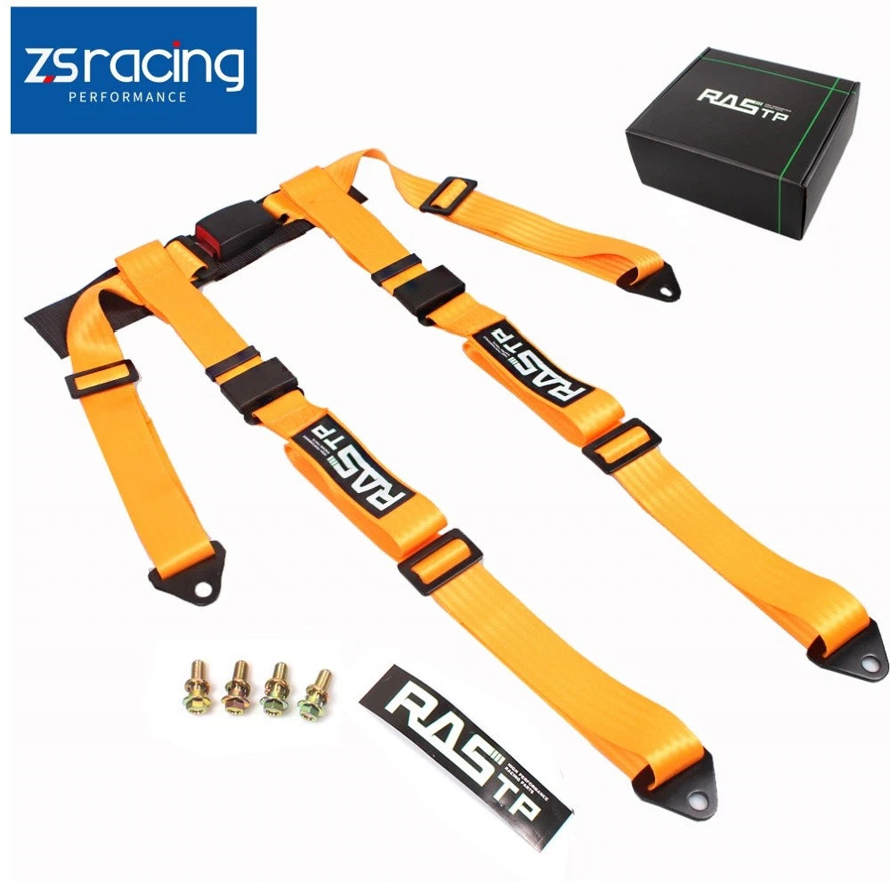 2X Orange 4 Point Racing Harness Straps for ATV UTV Go-Kart