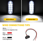 2X 6" Oval 10 LED Stop Turn Reverse Backup Tail Light Kit for Truck