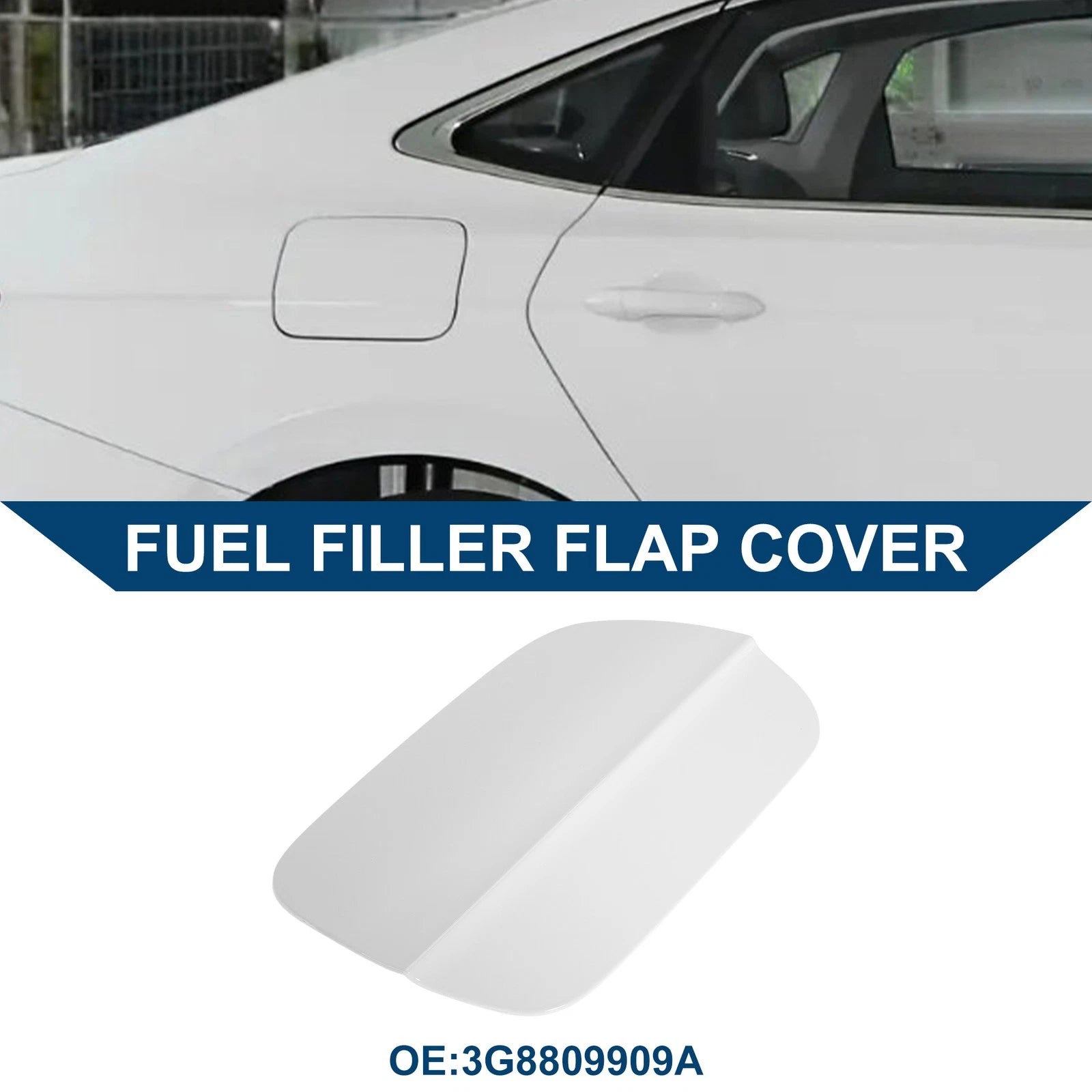 Fuel Tank Door Cap for Volkswagen CC (2019–2021) - Fuel Filler Flap Cover White