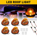 5X Amber Lens LED Cab Roof Marker Lights for Chevy C10/20/30/50/60/70 (1973–1987)