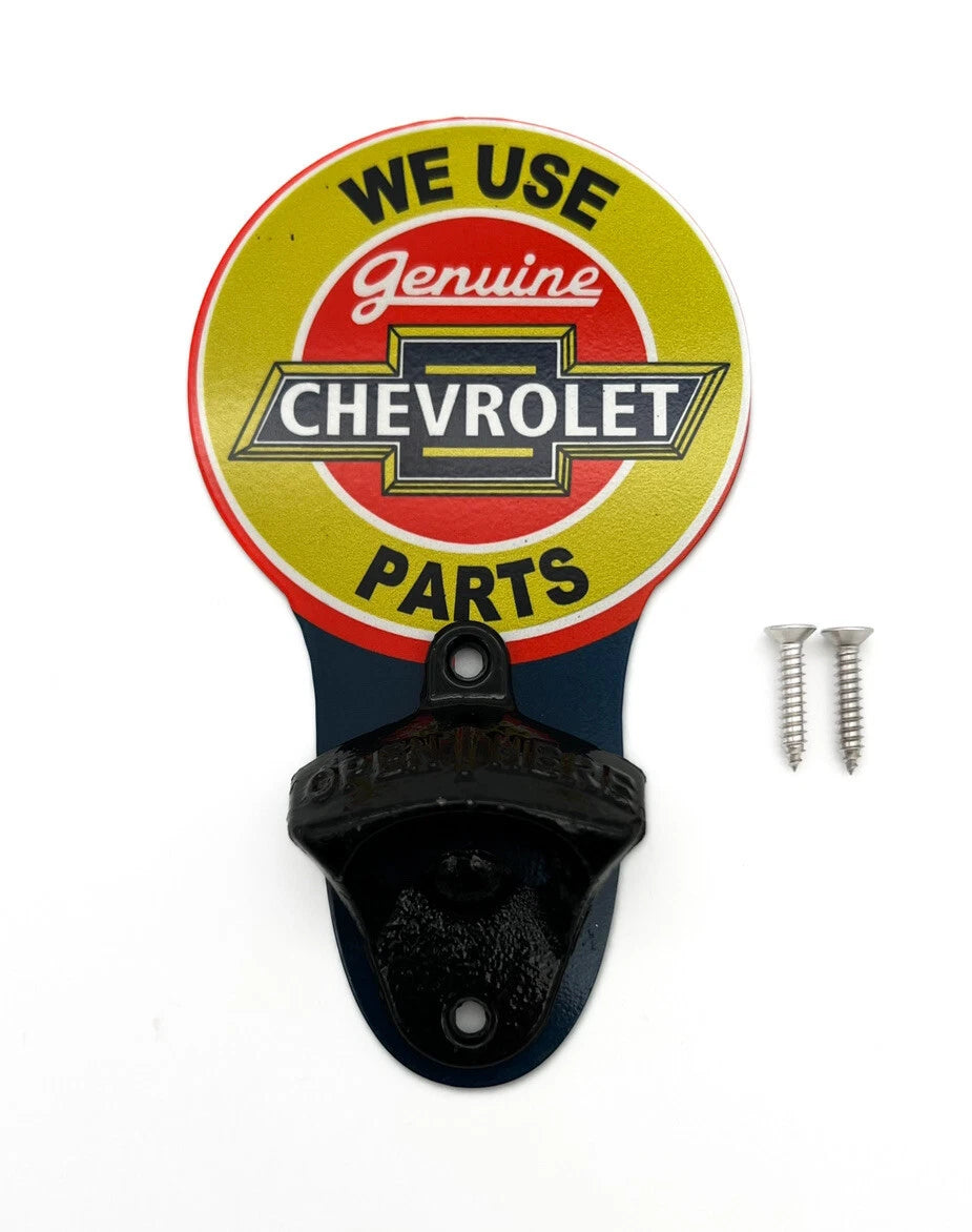 Genuine Parts Sign Bottle Opener Metal Wall Mount for Chevrolet (2014–2025)