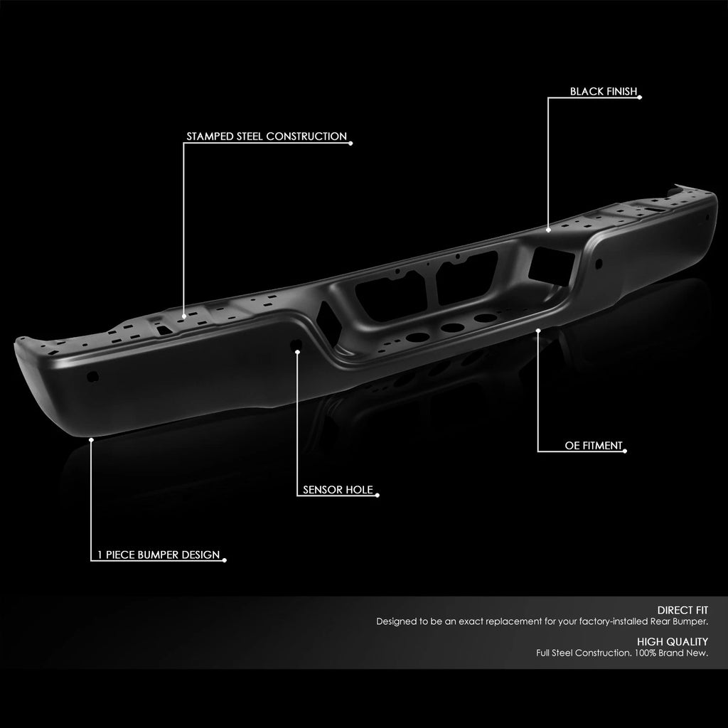 Set of 2 Rear Bumper Face Bars for Toyota Tundra (2007–2013) OE Style Black