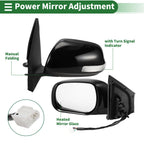 Left Side Door Mirror for Toyota RAV4 (2009–2012) Manual Folding Gloss Black