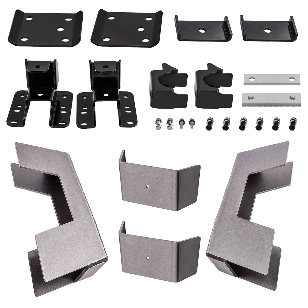 6" Drop Axle Flip Under Bed C Notch Lowering Kit for Silverado Sierra (2007–2018)