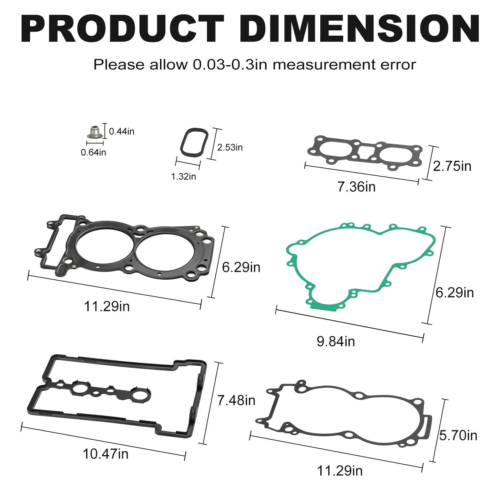 Engine Cylinder Head Gasket Rebuild Kit & Seal for Polaris RZR Turbo S (2020–2021)