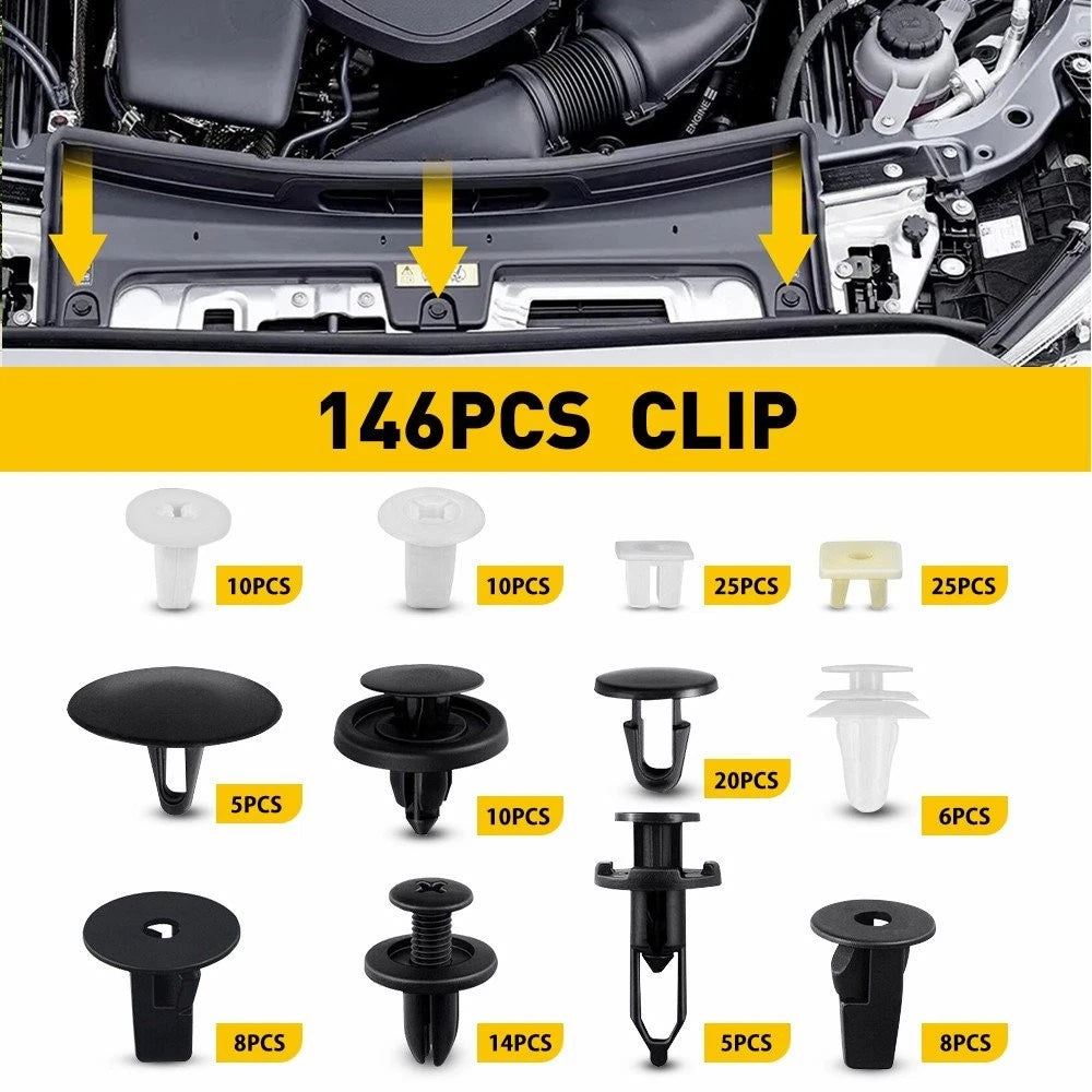 146PCS Clips for Car Door Trim Panel Retainer (Universal)
