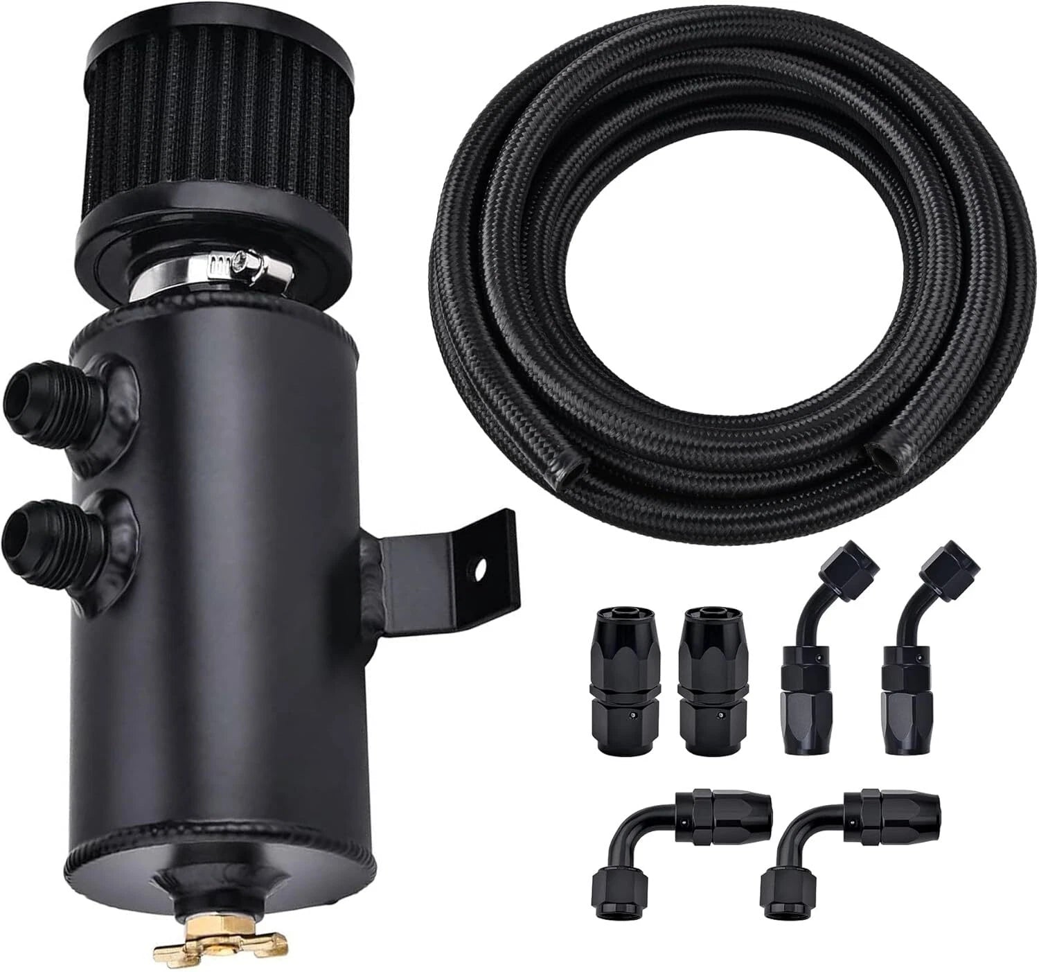 10AN Oil Catch Can Reservoir Tank & Breather Filter Kit for Universal Models