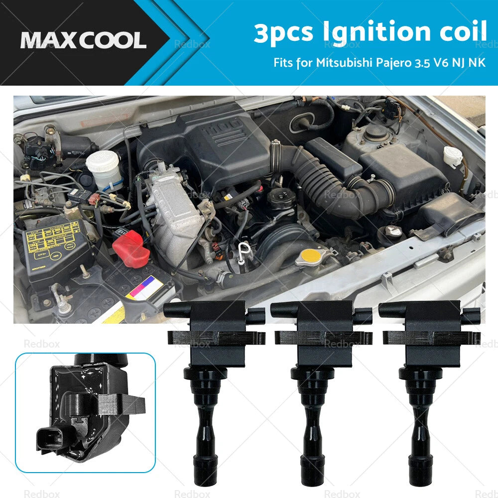 Ignition Coil Set of 3 for Mitsubishi Pajero NJ NK V6 3.5L (1993–1997) MD303922