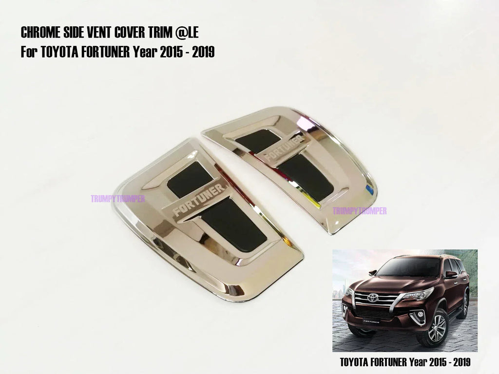 Chrome Side Vent Door Cover Trim for Toyota Fortuner (2015-2019)