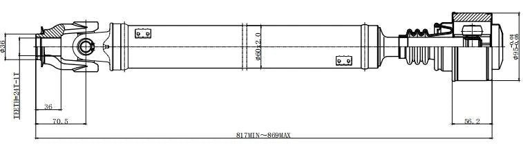 Driveshaft 857mm Front for Land Rover Freelander (2001–2006)