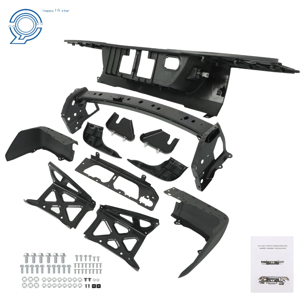 Complete Black Steel Rear Step Bumper for Toyota Tundra (2014–2021)