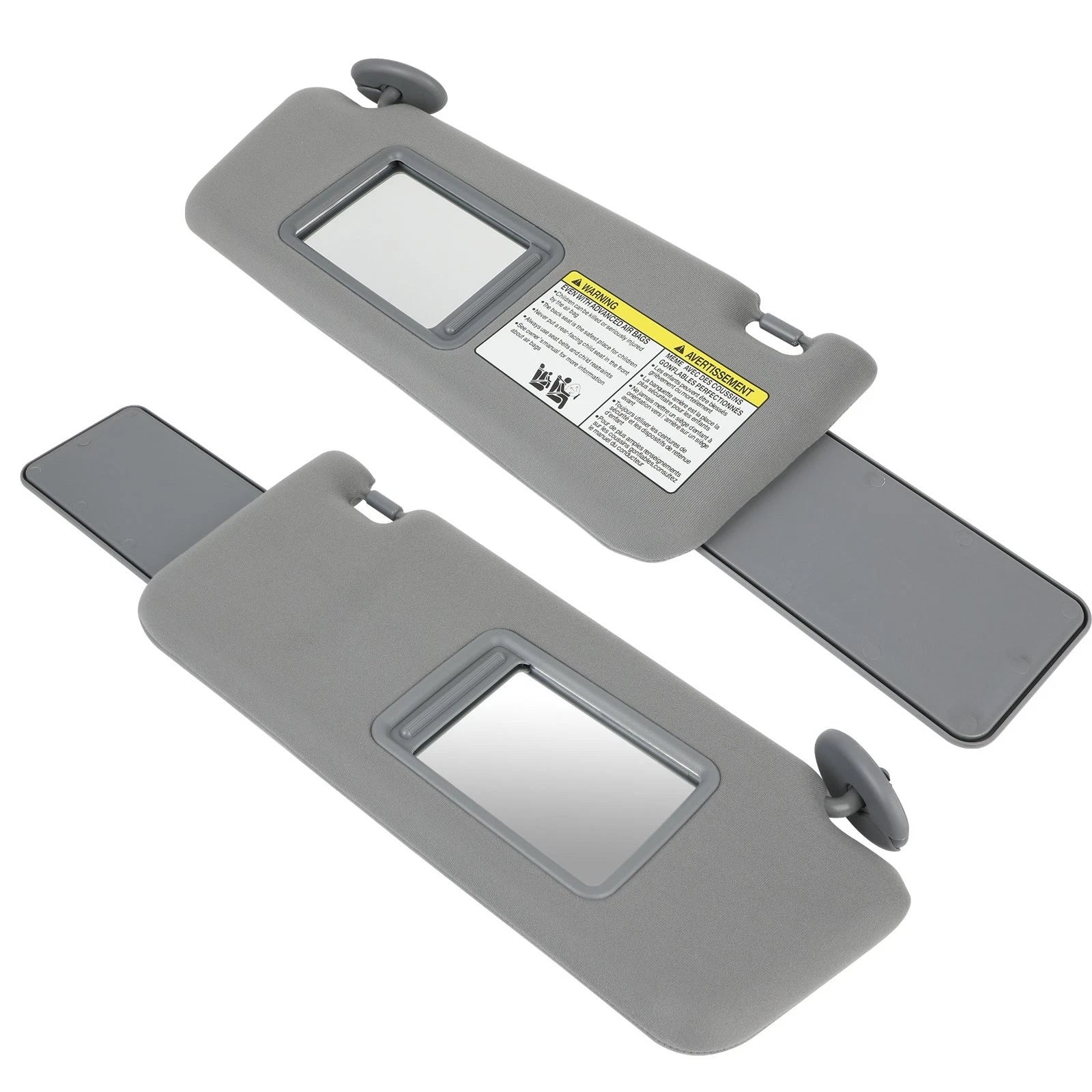 Set of 2 Sun Visors for Toyota Tacoma (2005–2015) LH Driver & RH Passenger Gray