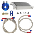 19 Row AN10 Aluminum Oil Cooler Universal with Thermostat Adapter