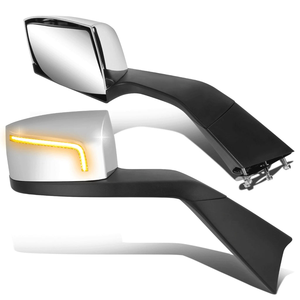L-Shape Sequential LED Hood Mirrors for Volvo VNL 300 400 760 860 (2018–2021)