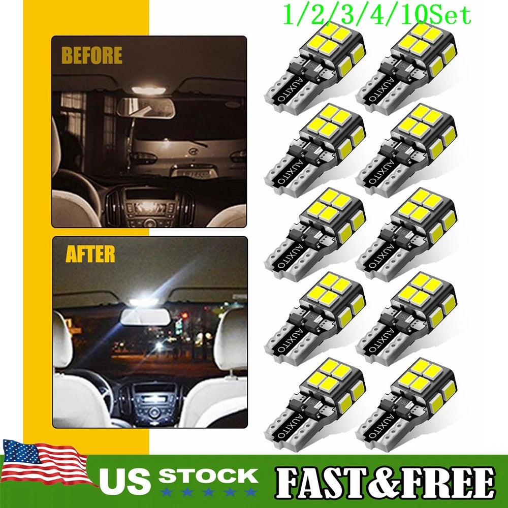 2X T10 LED License Plate Light Bulbs for Make Model