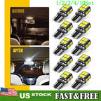 2X T10 LED License Plate Light Bulbs for Make Model