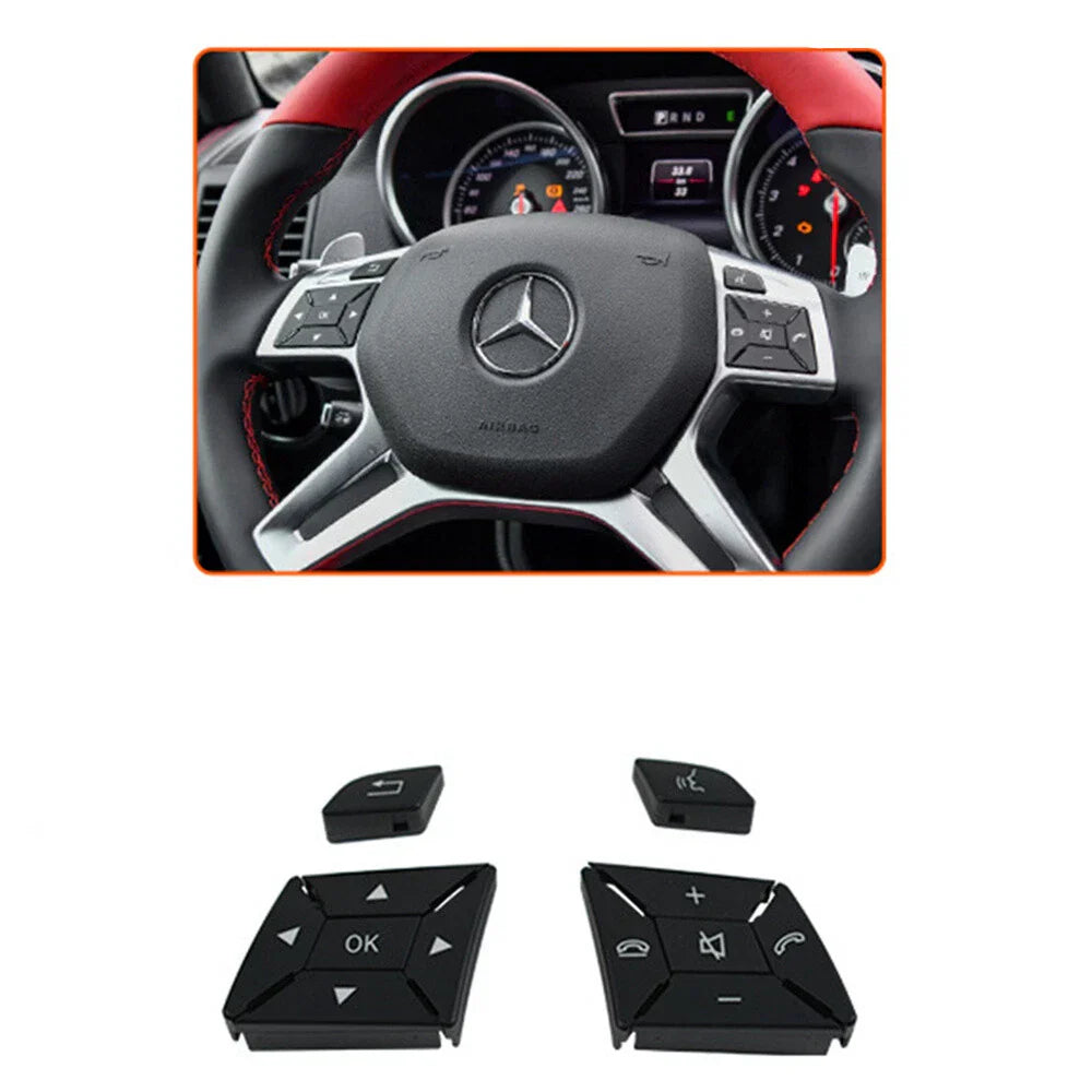 Steering Wheel Control Switch Button Cover Kit for Benz GL (2013–2015)