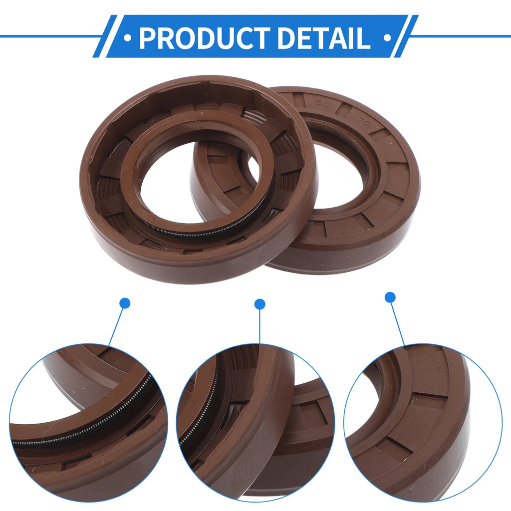2X Oil Seal Rotary Shaft Seal FKM Rubber 28x52x10mm for Various Models