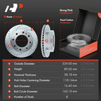 Front Drilled Brake Rotors & Ceramic Pads for Chevy Silverado 1500 HD (2001–2007)