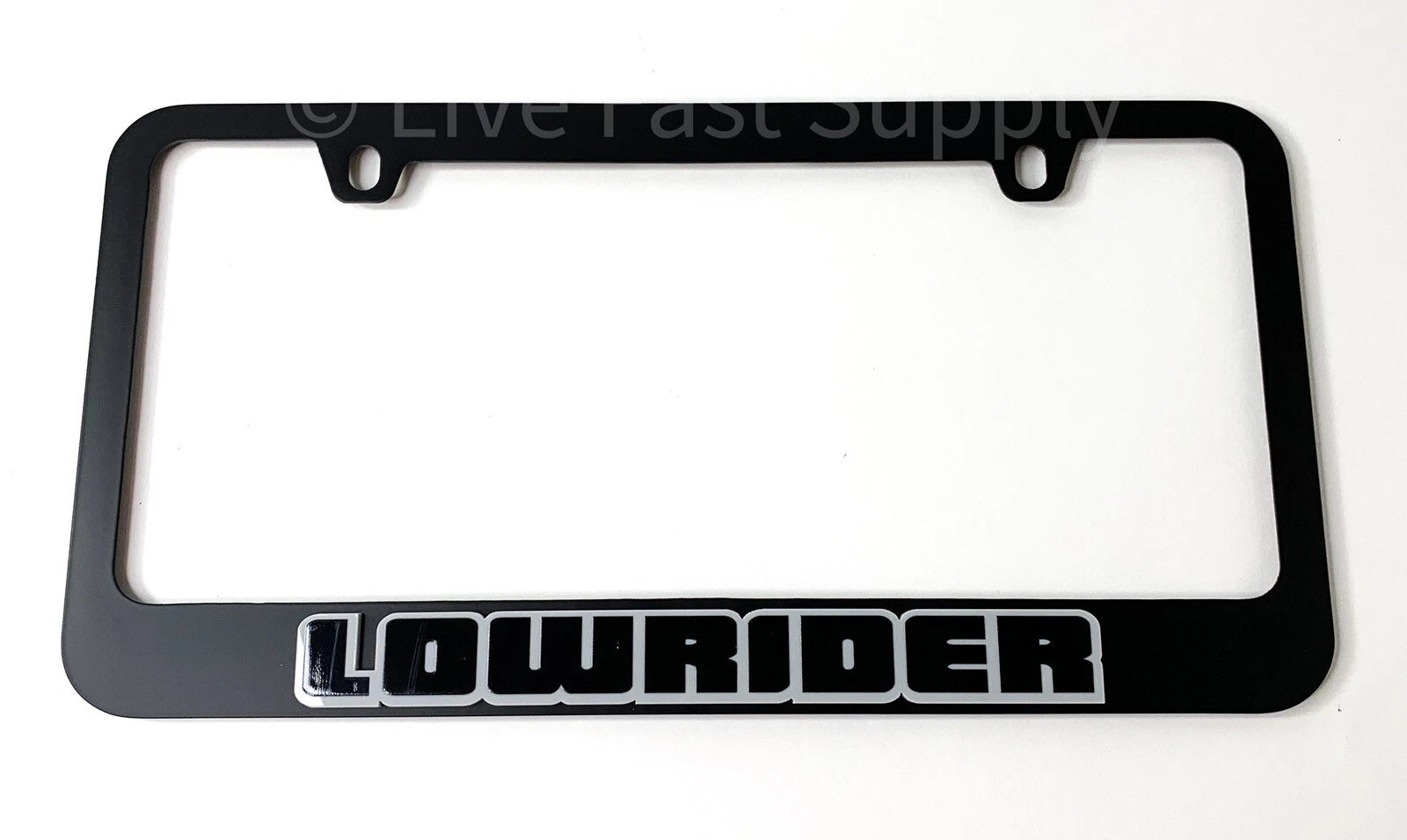 Matte Black License Plate Frame Premium with Gray Outline for Universal Fit