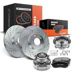 Front Drilled Rotors & Brake Pads & Wheel Hub Bearings for Nissan 350Z (2003–2009)
