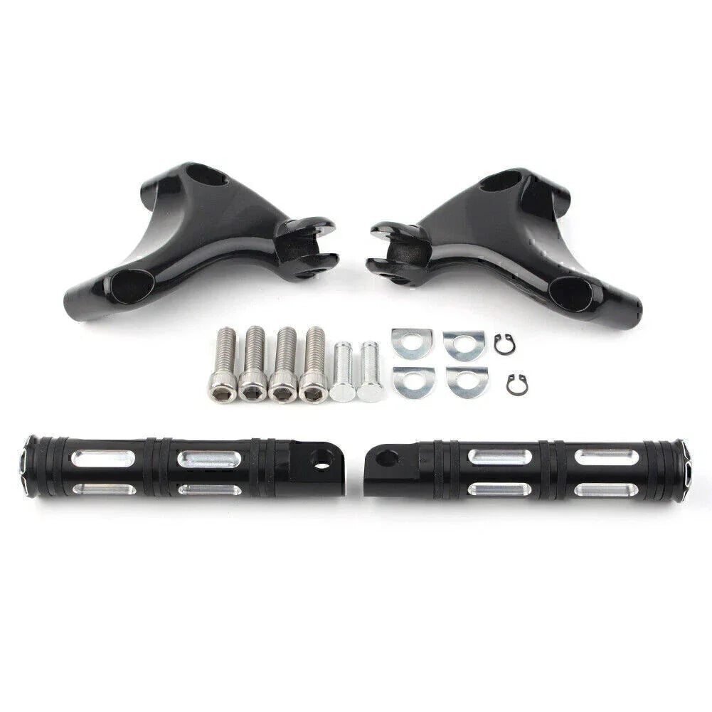 Black Rear Passenger Footrest Peg Mount for Harley Sportster XL883 XL1200 (2004-2013)
