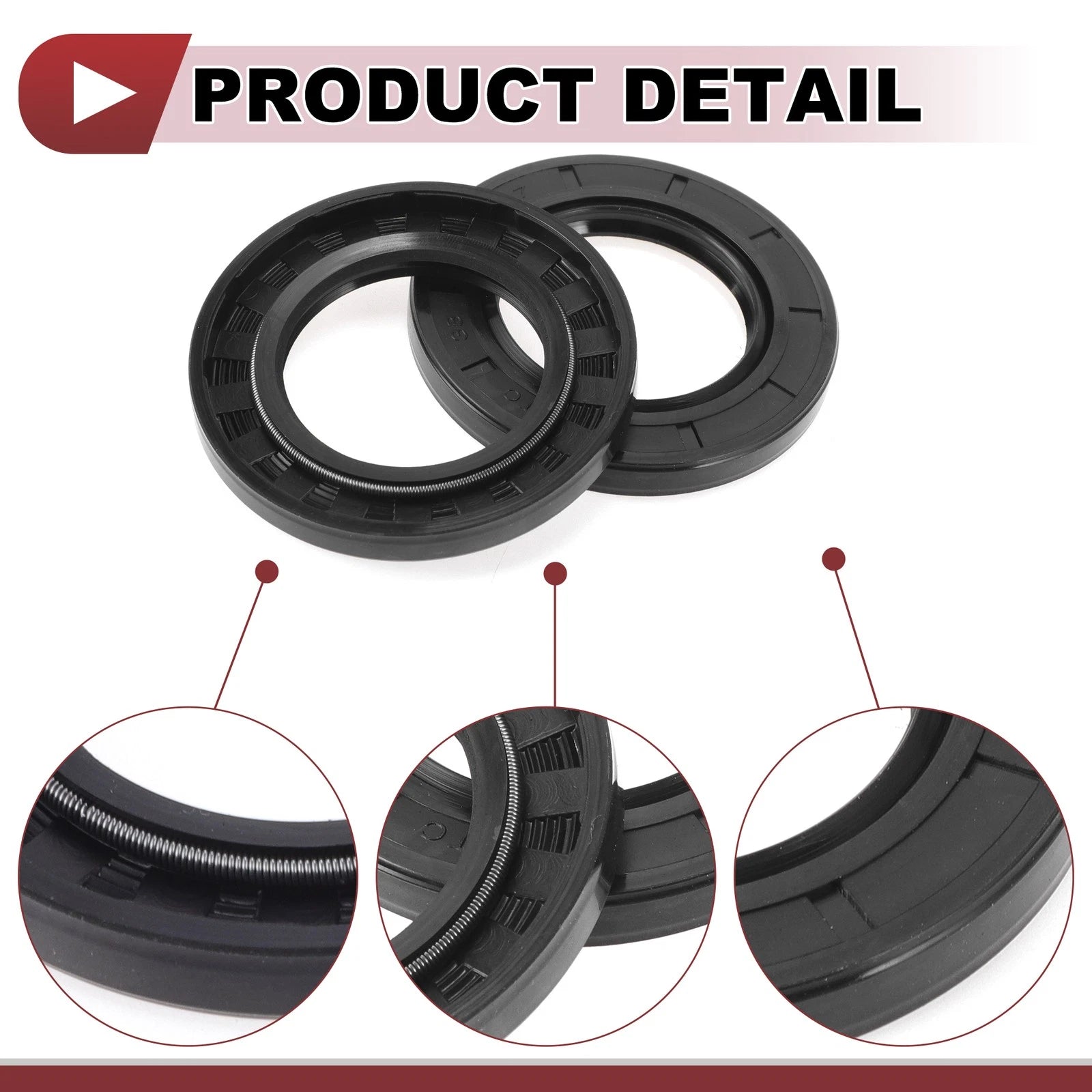 Set of 5 Rotary Shaft Oil Seals 38x62x7mm Nitrile Rubber 672668828816