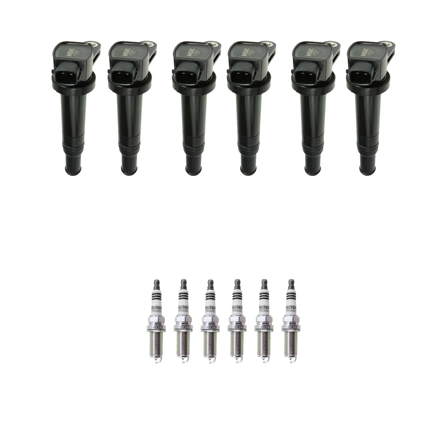 Set of 6 NGK Ignition Coils & Iridium Spark Plugs for Santa Fe, Optima (2001–2006)