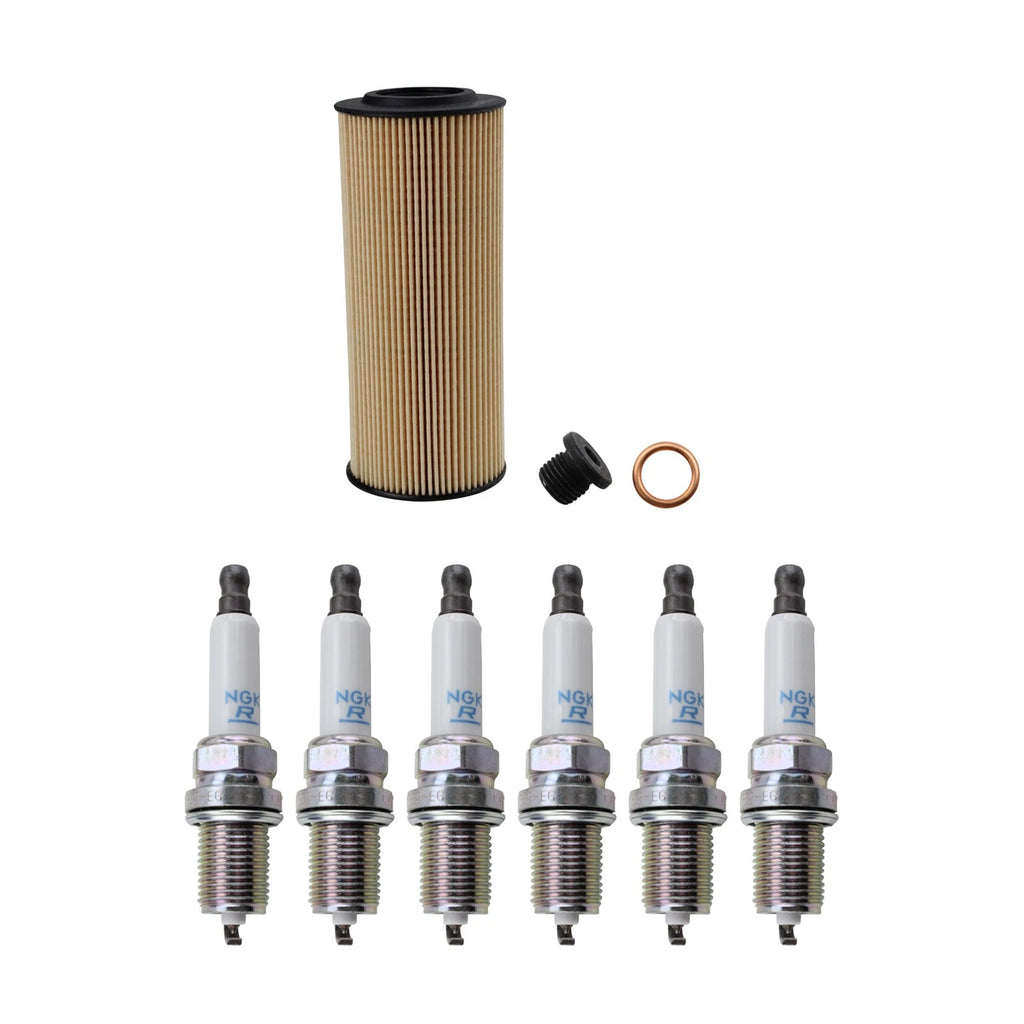Wix Engine Oil Filter & NGK Spark Plugs Set for Audi A6 A7 A8 Q7 S5 Touareg (2010–2023)