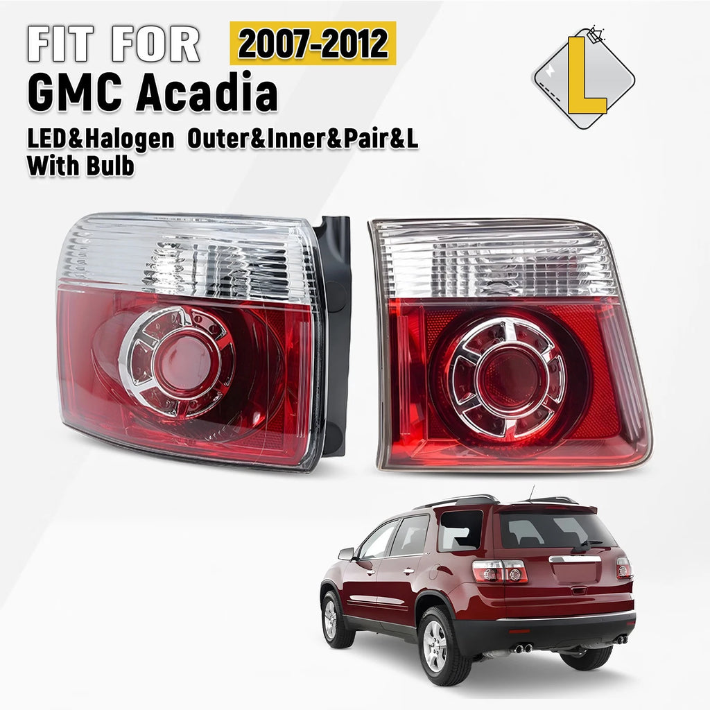 LED Tail Light Pair for GMC Acadia (2007–2012) LH Outer & Inner