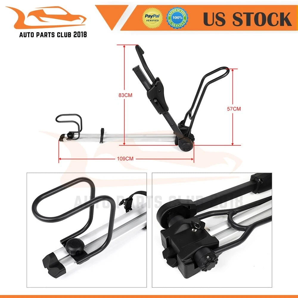 Set of 1 Universal Roof Top Bicycle Carrier Rack w/ Lock