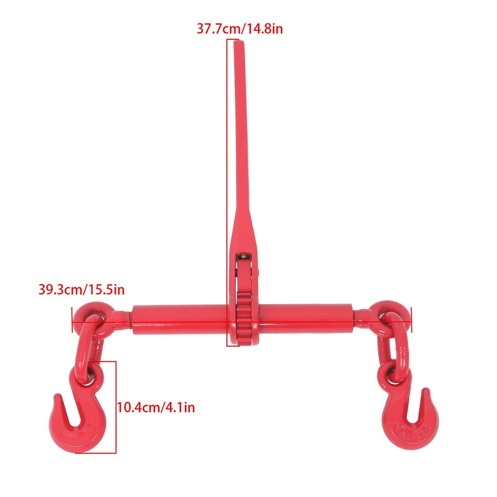 Set of 2 Ratchet Load Binders for Tie Down Chains (5/16" - 3/8")