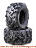 2X 27x12-12 ATV Front Tire Set for Polaris RZR 900 (2014) - Super Mud
