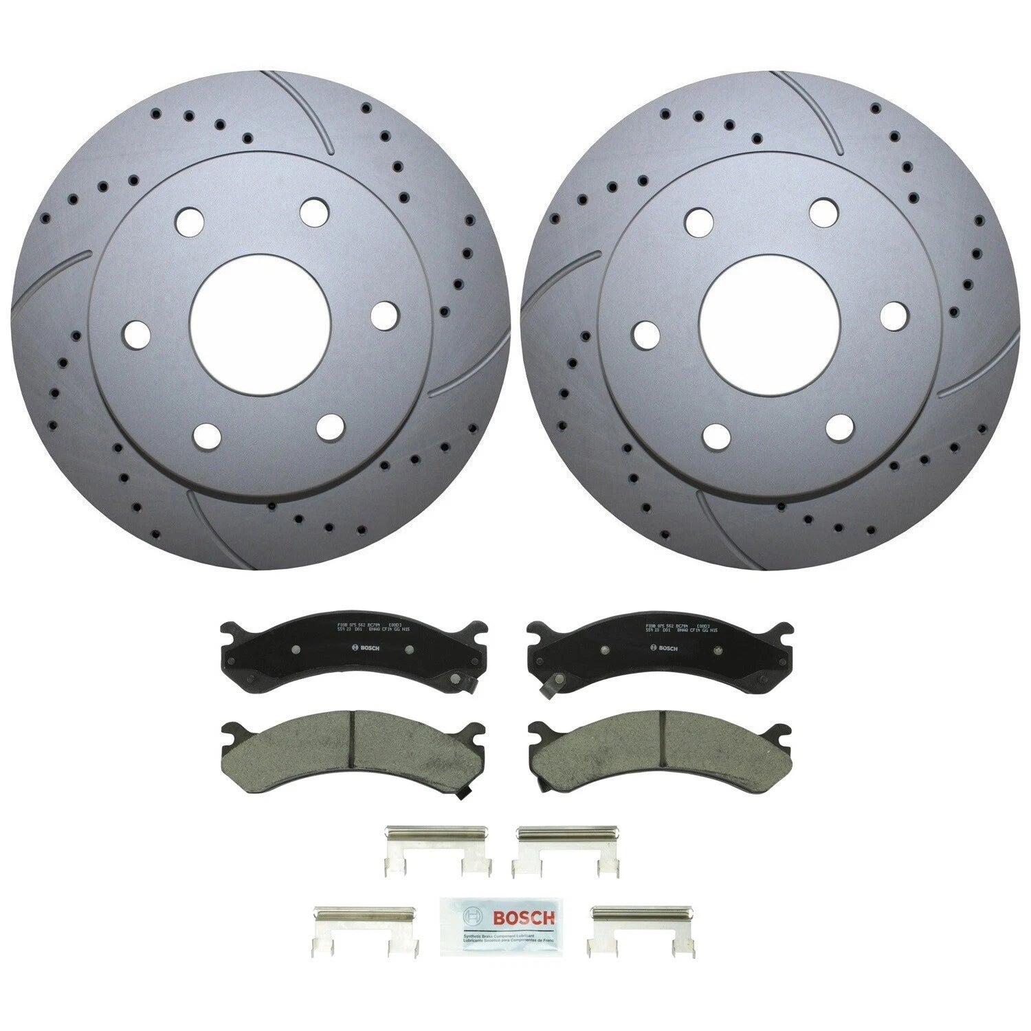 Front Brake Kit 305mm Drilled Rotors & Bosch Ceramic Pads for Silverado Sierra 1500 (2007–2013)